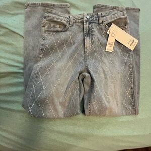 No Boundaries light blue Straight Leg Jeans with diamond pattern rhinestone sz 2